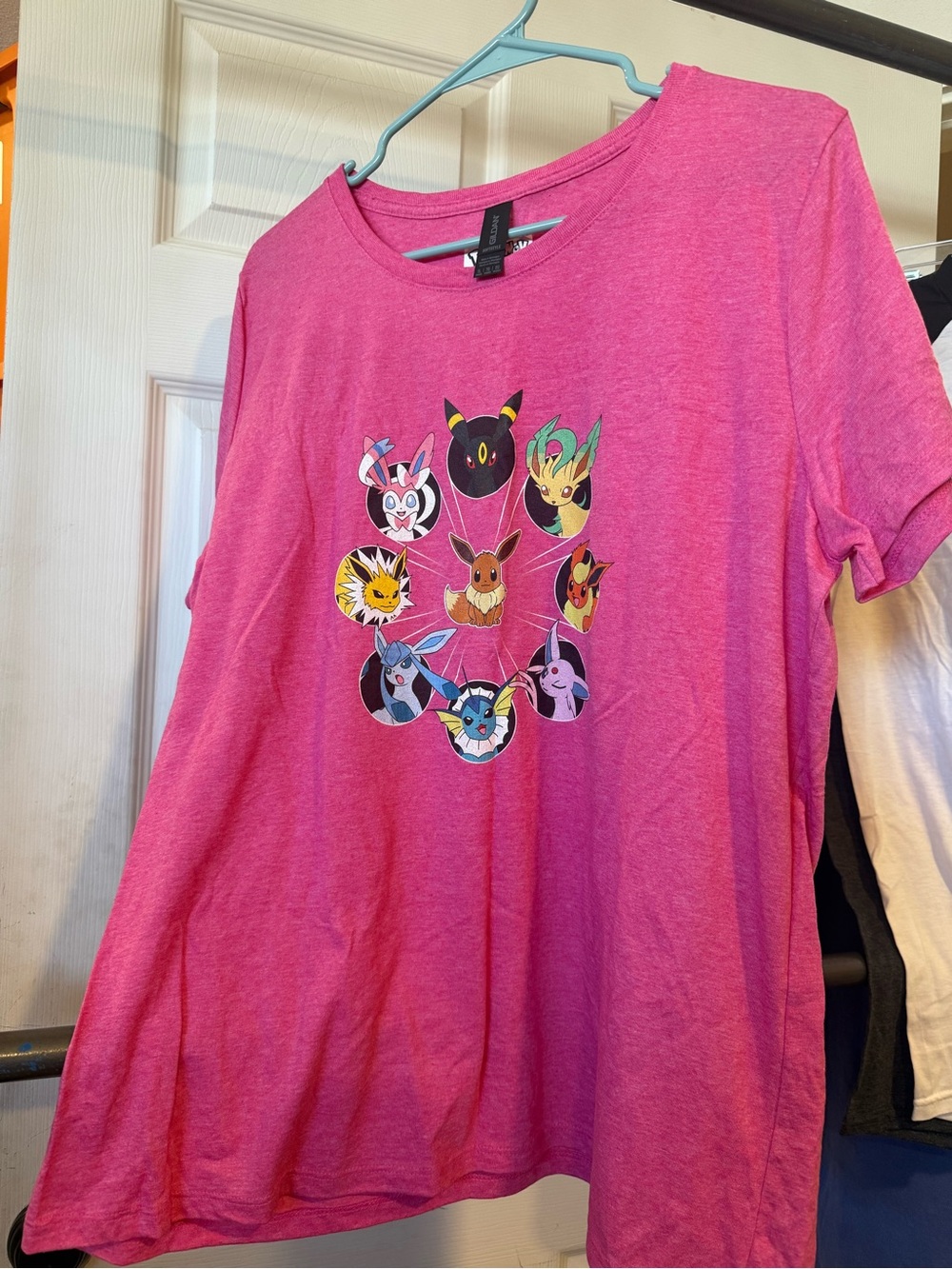 Pokemon Hot Pink Eevee Evolutions Short Sleeve Tee